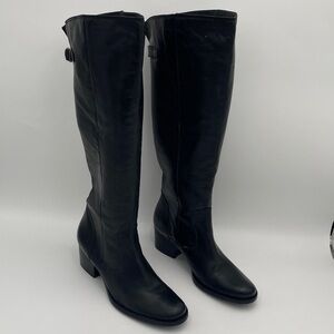 Matisse Black Leather calf riding Boots women 9.5M casual office winter heeled